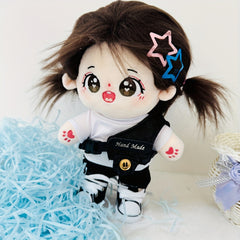 20Cm Doll Clothes Pants Vest Set Collar Shoes Glasses for 20Cm Plush Doll