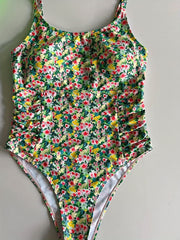 Boho Swimsuit Floral Print Ruched One Piece Swimsuit