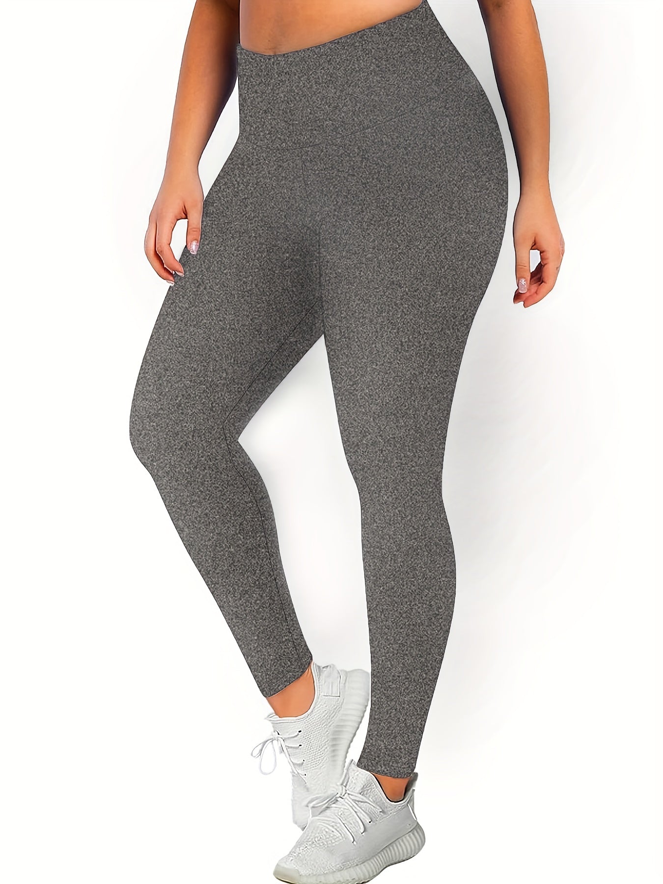 Solid High Waist Tummy Control Yoga Leggings