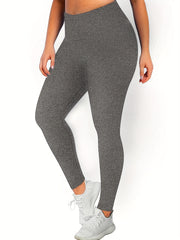 Solid High Waist Tummy Control Yoga Leggings