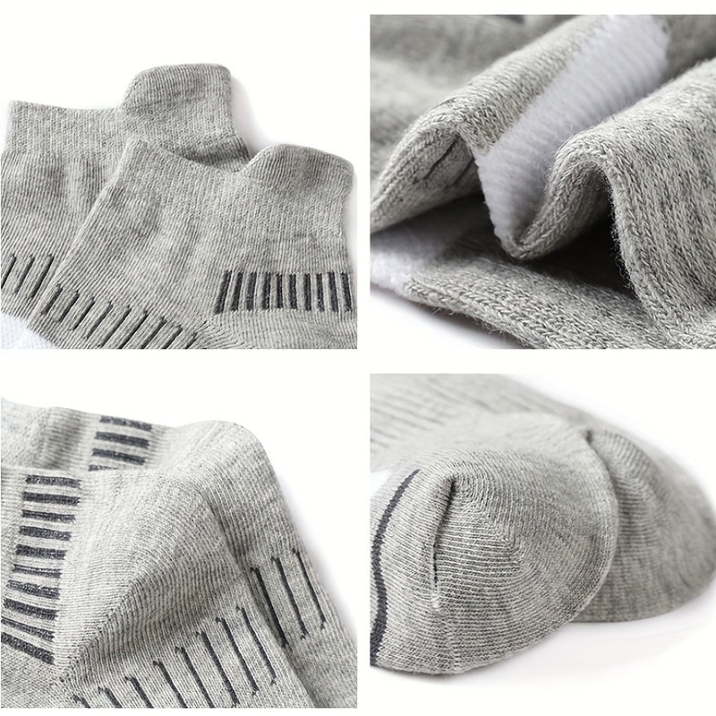 Breathable Striped Cotton Ankle Socks for Men and Women