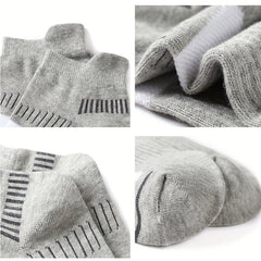 Breathable Striped Cotton Ankle Socks for Men and Women