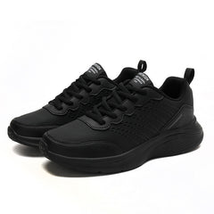 Women's Lace-Up Running Shoes Faux Leather Sneakers
