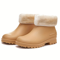 Women's Winter Warm Short Boots Waterproof Shoes Comfortable Rain Boots