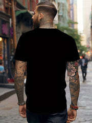 Men's 3D Wolf Print T shirt Crew Neck Tee For Summer