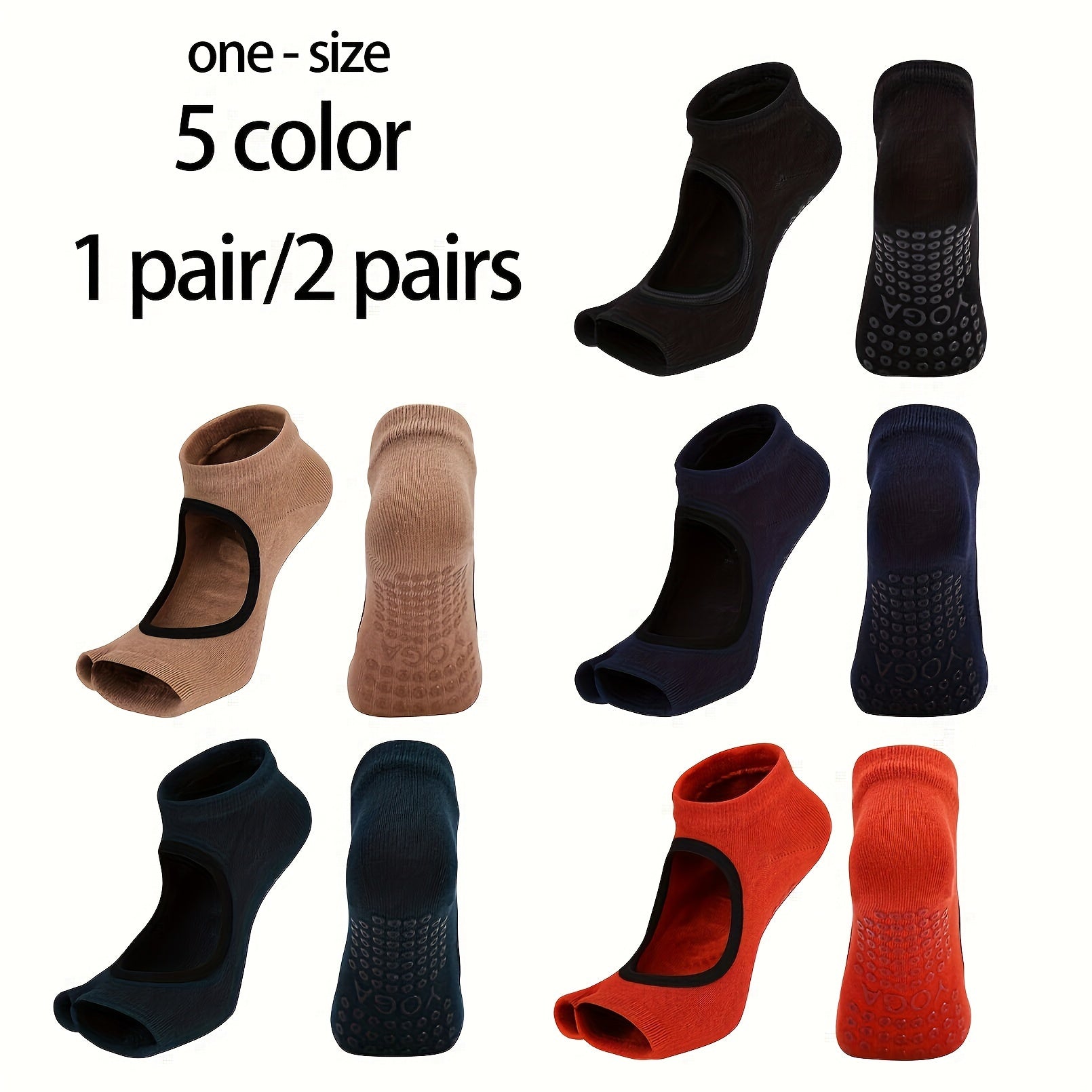 2 Pairs Split Toe Yoga Socks Open Toe Dance Socks Half Toe Pilates Socks
