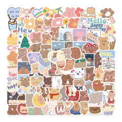 102pcs Bear Waterproof Sticker Pack