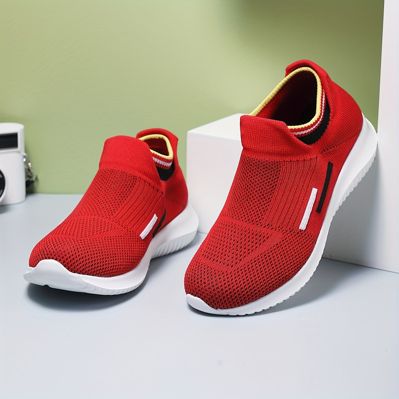 Women's Block Slip on Walking Shoes Comfy & Lightweight Athletic Sneakers