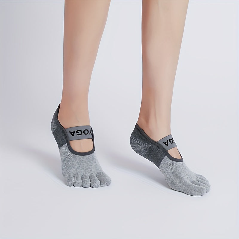 Women's 5-Toe Yoga Socks Non Slip Cross Strap Sports Socks