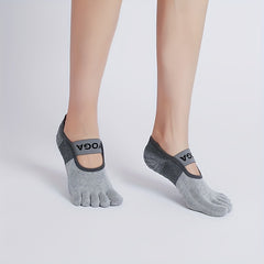 Women's 5-Toe Yoga Socks Non Slip Cross Strap Sports Socks