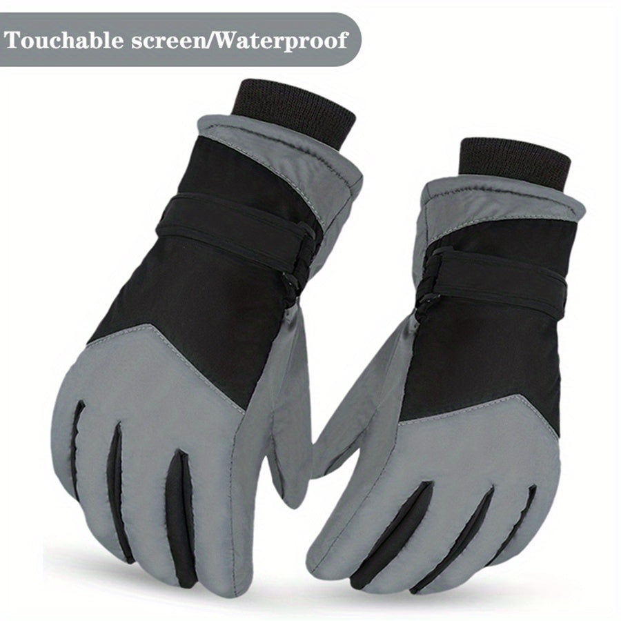 Waterproof Touch Screen Winter Snow Gloves - Cold Weather Skiing & Snowboarding