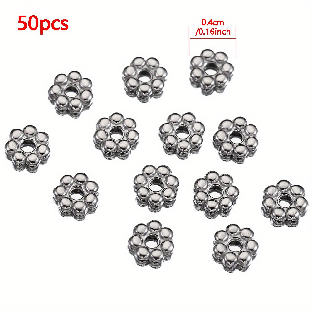 50pcs Golden Daisy Spacer Beads Charms for DIY Jewelry Making