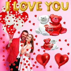 I Love You Balloon & Heart Balloon Set Rose Petal Decoration