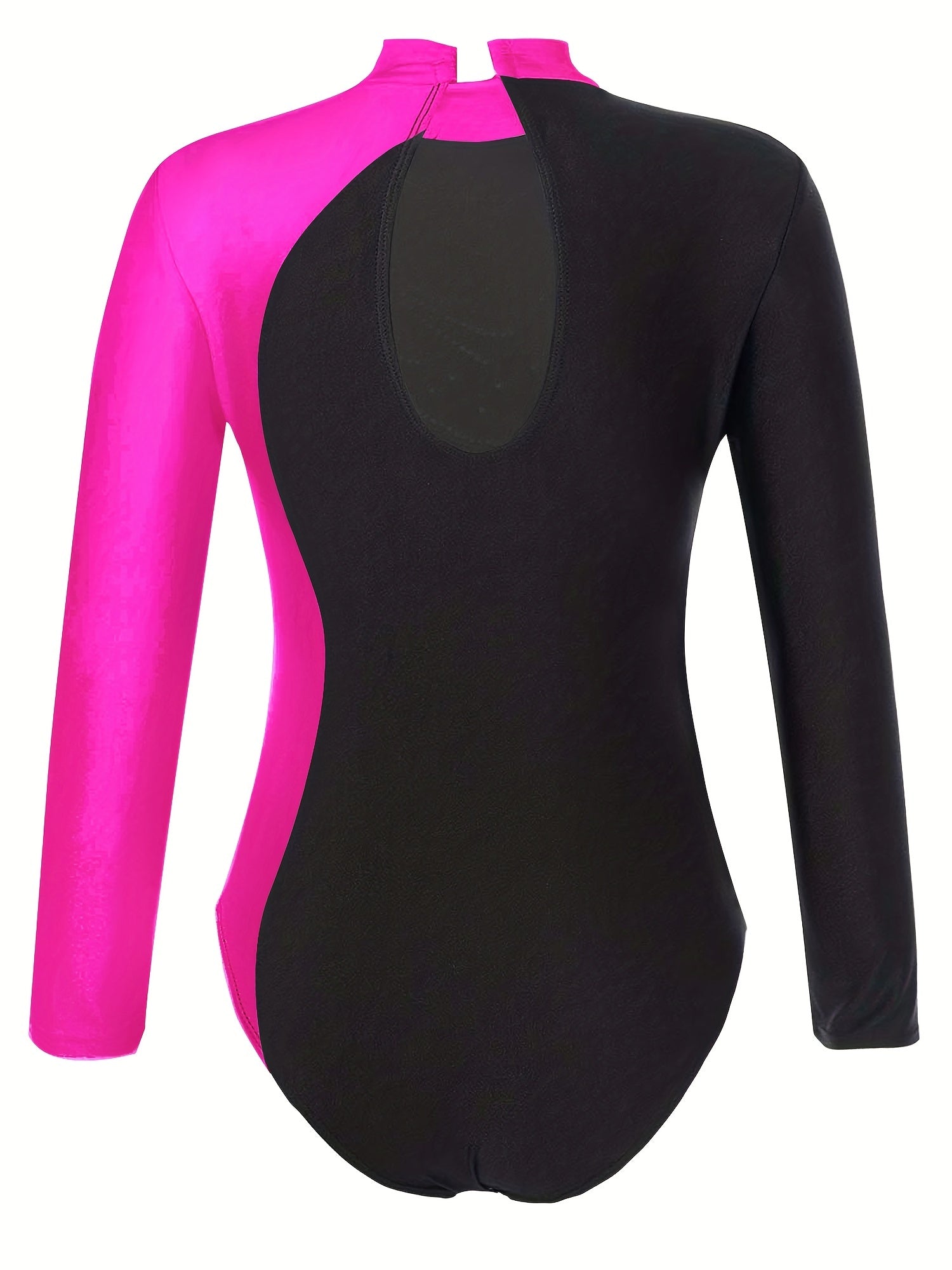 Girls' Long Sleeve High Neck Gymnastic Jumpsuit
