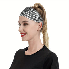 Men's Vintage Headband Plaid Pattern Lightweight Fabric Non Slip Hairband