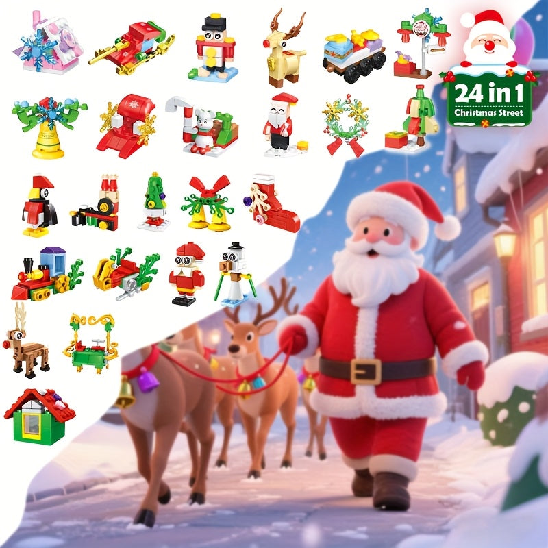 24-in-1 Christmas Advent Calendar Building Set Kids' DIY Toy Kit