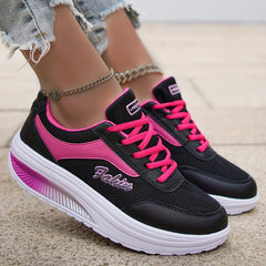 Women's Mesh Heightening Running Shoes Autumn Travel Sneakers