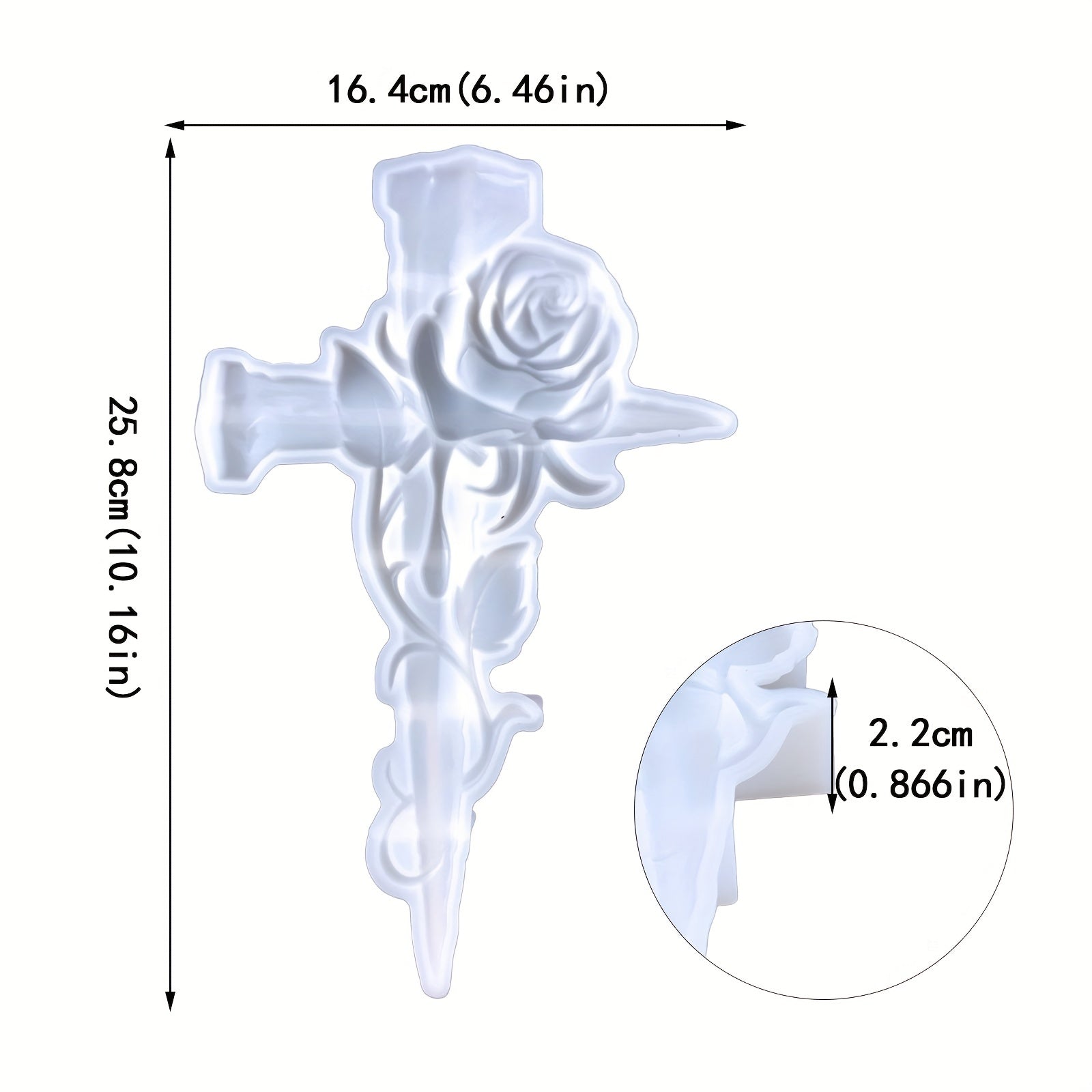 Rose Cross Resin Casting Molds for Home Wall Decor Craft