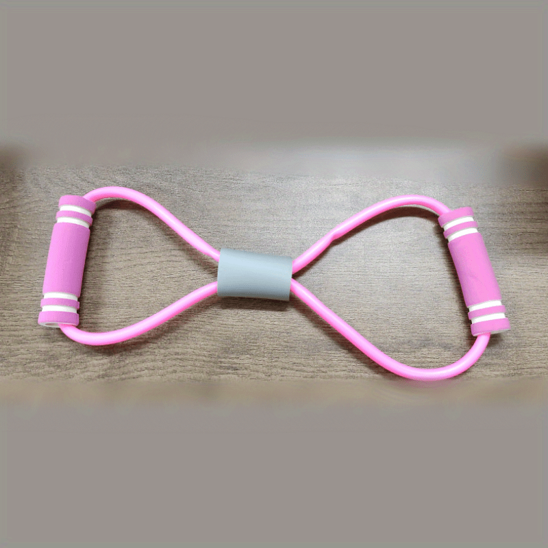 8 Shaped Stretch Machine Chest Expansion Fitness Belt Pink & Purple