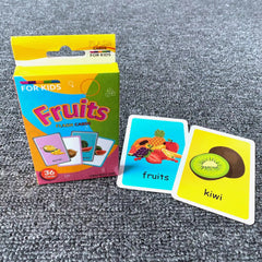 Flash Cards For Toddlers - 36 Cards Alphabet Animals Fruits Colors Body Parts