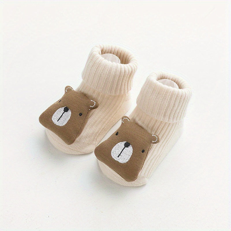 Cartoon Elephant Decor Cotton Non Slip Toddler Socks