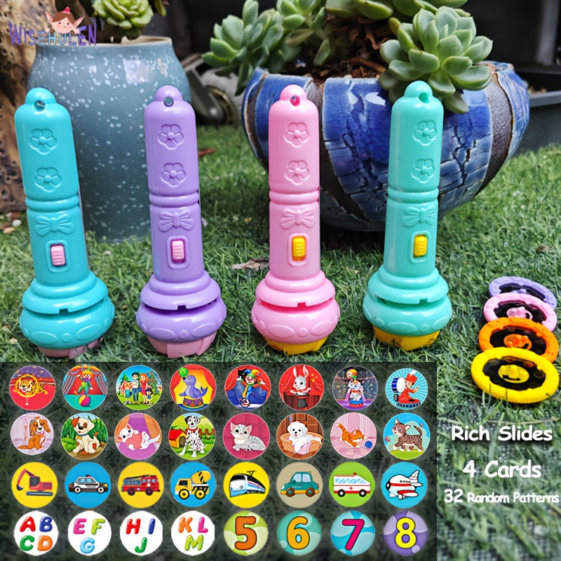 WISEHULEN Kids Projection Flashlight with 32 Educational Patterns