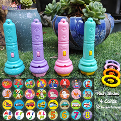 WISEHULEN Kids Projection Flashlight with 32 Educational Patterns