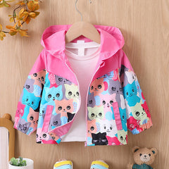 Cute Cartoon Graphic Baby Windbreaker Coat