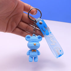 6pcs Multicolor 3D Bear Key Chain for Backpack