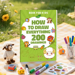 Step-by-Step Drawing Book for Kids, 200 Art Lessons with Sharks, Rabbits, Sheep