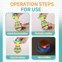 LED Light Up Spinning Tops for Kids Interactive Outdoor Play
