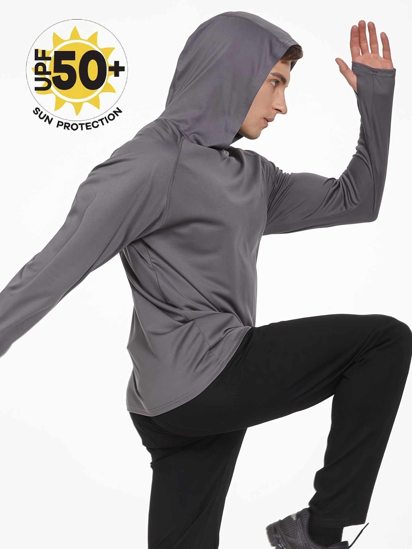 3 Pcs Men's UPF 50 Sun Protection Hoodie Long Sleeve Quick Dry Tops