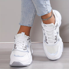 Women's Mesh Chunky Sneakers Breathable Thick Bottom Walking Shoes