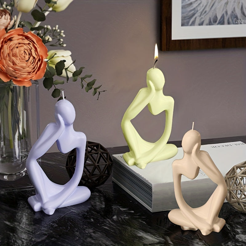 DIY Mini Resin Ornament Mold Abstract Character Crafts Candle Silicone Mold