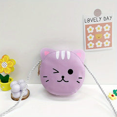 Sweet Mini Crossbody Bag Cartoon Kitten Coin Purse Girls Messenger Bag