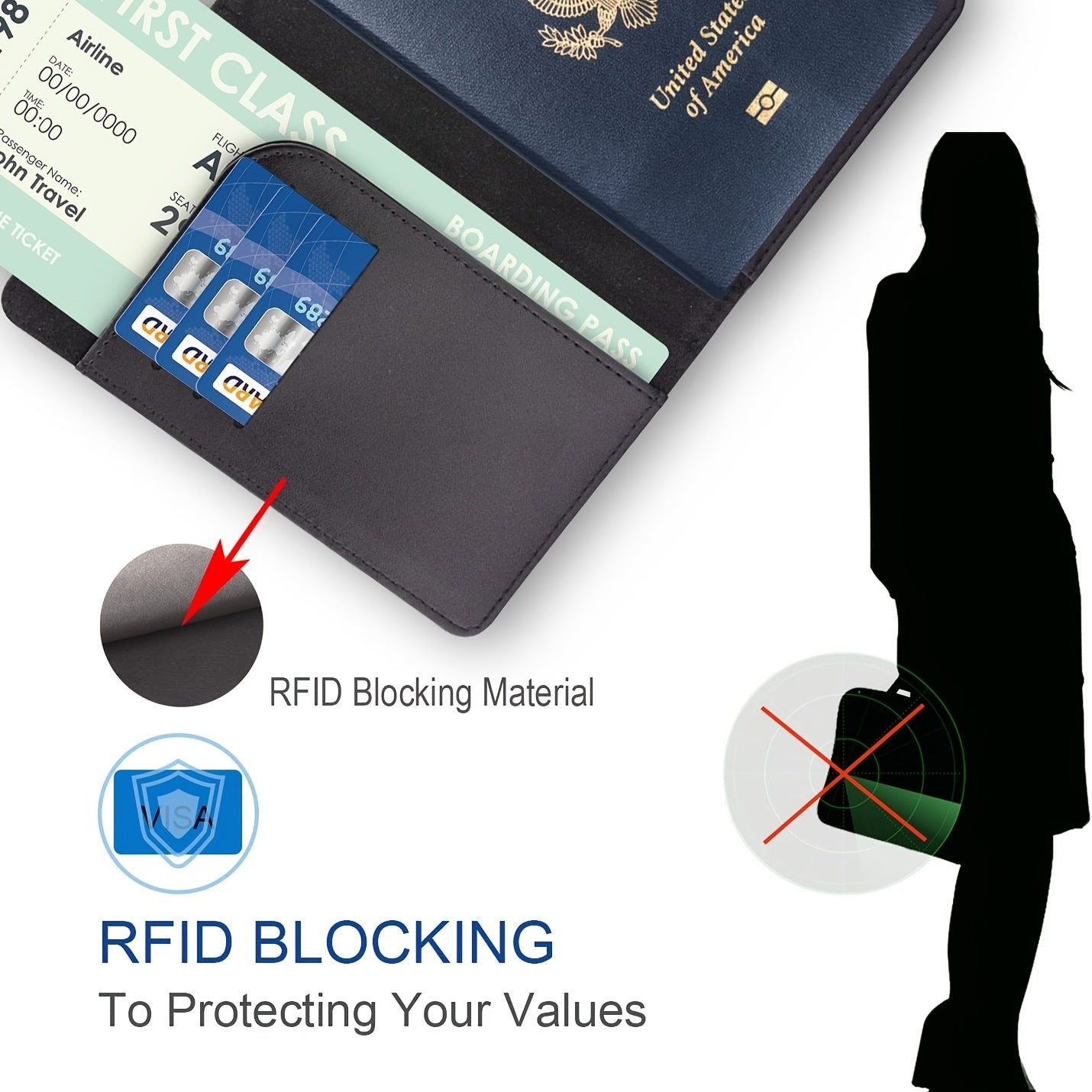 Leather Passport & Vaccine Card Holder Combo - Wallet Cover