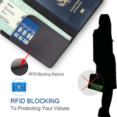 Leather Passport & Vaccine Card Holder Combo - Wallet Cover