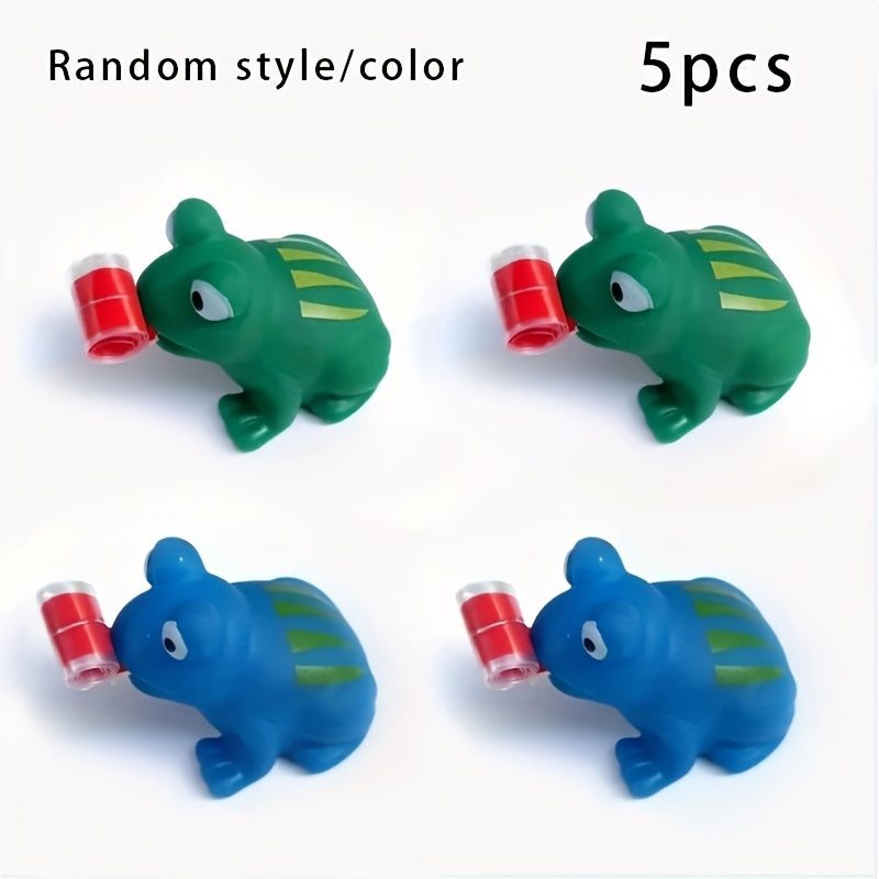 5pcs Funny Frog Toys with Tongue Out Party Favors & Durable Rubber