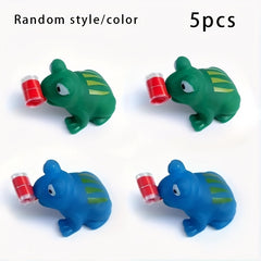 5pcs Funny Frog Toys with Tongue Out Party Favors & Durable Rubber
