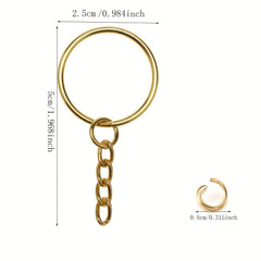 100pcs Key Ring Set Split Round Keychain Rings Bulk