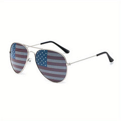 Men's American Flag Sunglasses Metal Frame