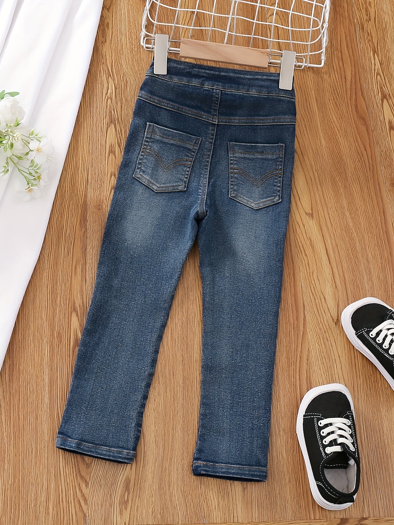 Girls' High Waist Skinny Jeans Stretchy Denim Pants For Kids Teen Girls