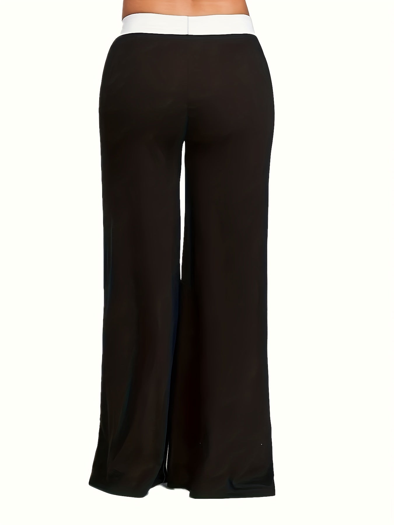 Colorblock Patchwork Wide Leg Pants Spring & Fall Women's Clothing