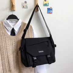 Minimalist Casual Messenger Shoulder Bag Solid Flap Bag