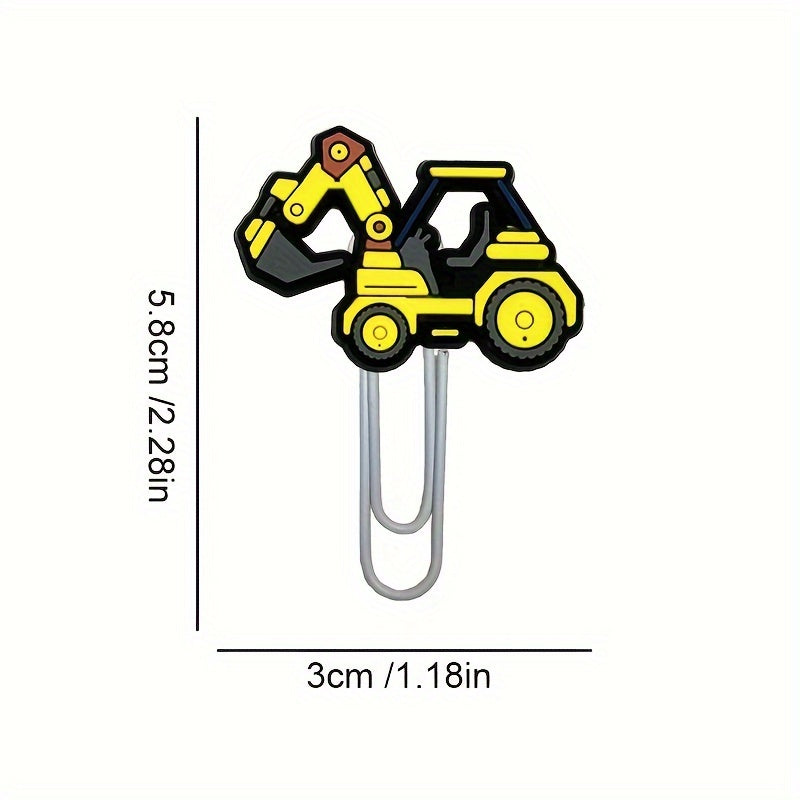 9pcs Cartoon Style Series Paper Clip Cute PVC Bookmark Clip