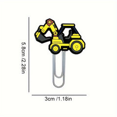 9pcs Cartoon Style Series Paper Clip Cute PVC Bookmark Clip