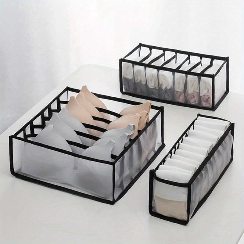 Set Of 3 Sock Underwear Organizer Dividers Storage Boxes