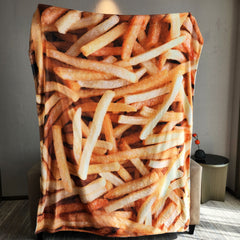 French Fries Printing Flannel Blanket Soft