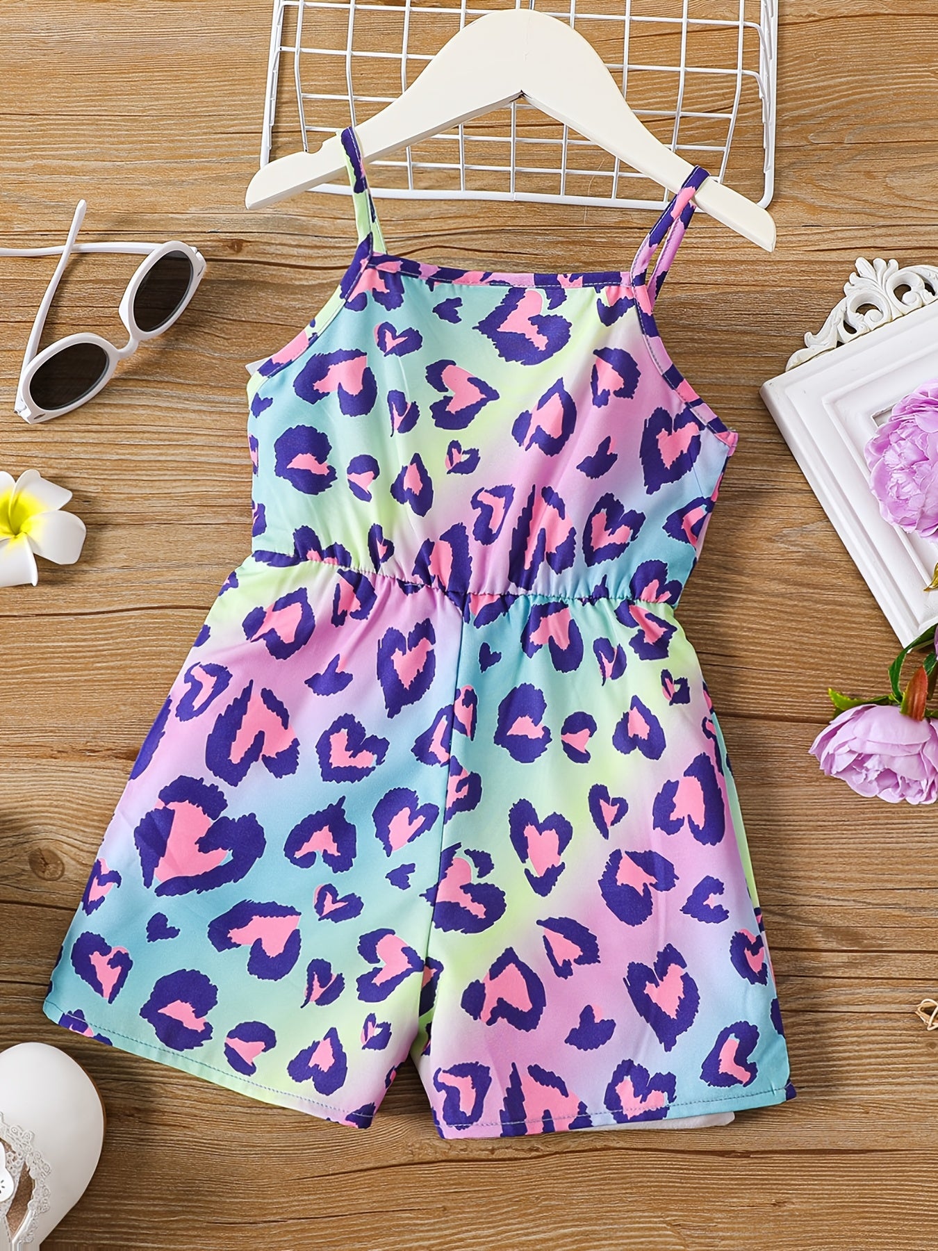 Leopard Print Slip Romper for Toddler Kid Girls