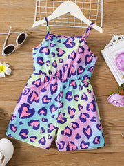 Leopard Print Slip Romper for Toddler Kid Girls